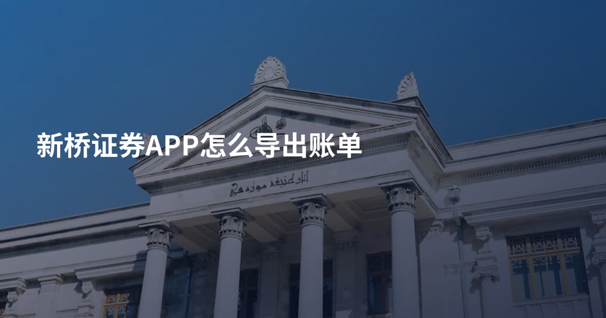 新桥证券APP怎么导出账单