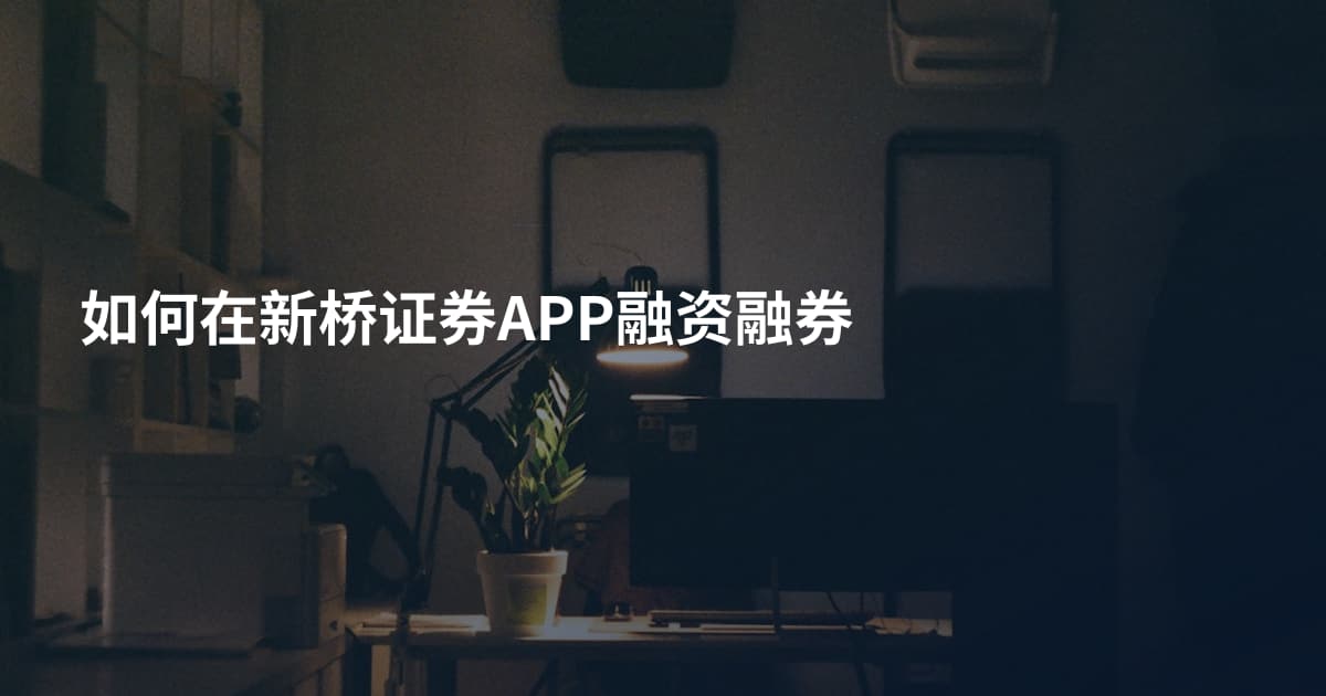 如何在新桥证券APP融资融券