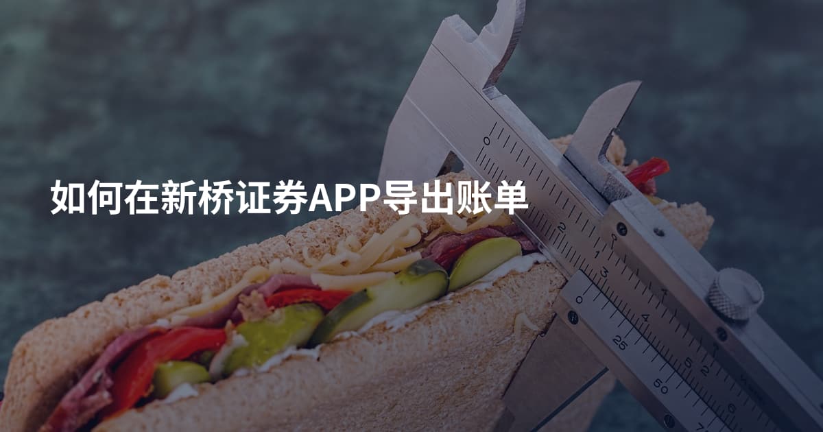如何在新桥证券APP导出账单