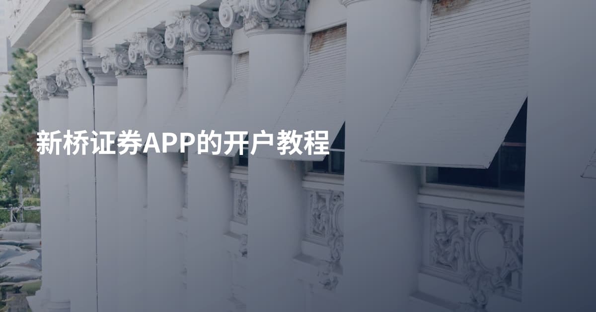 新桥证券APP的开户教程