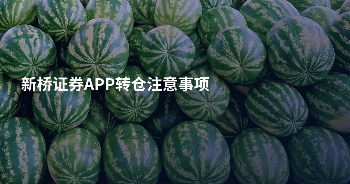 新桥证券APP转仓注意事项