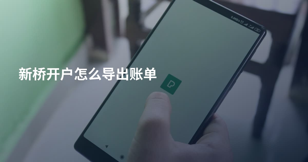 新桥开户怎么导出账单