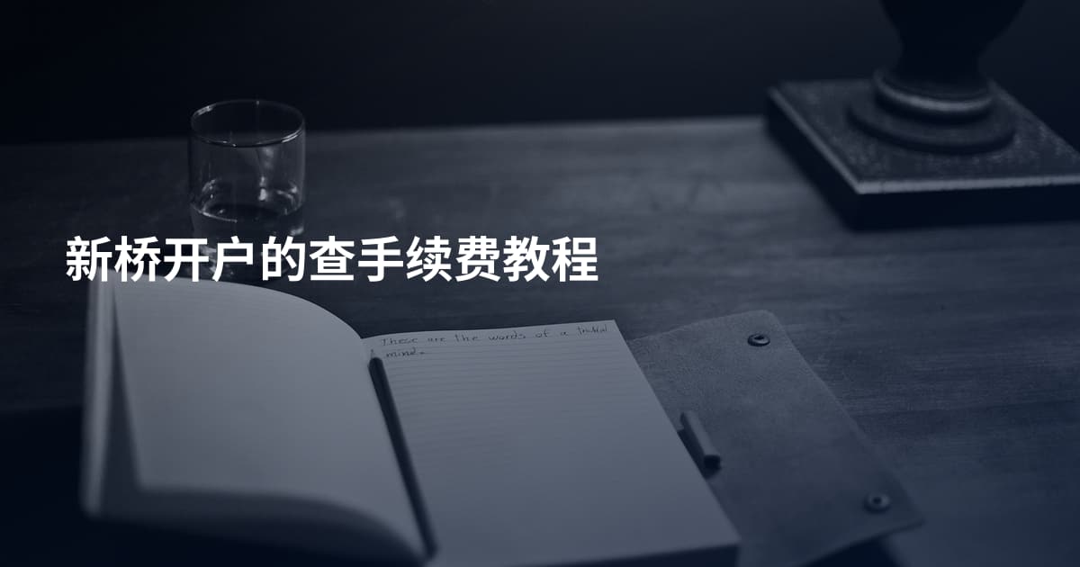 新桥开户的查手续费教程