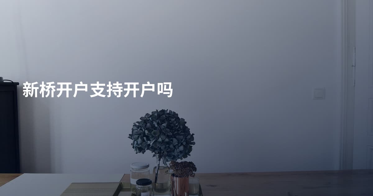 新桥开户支持开户吗