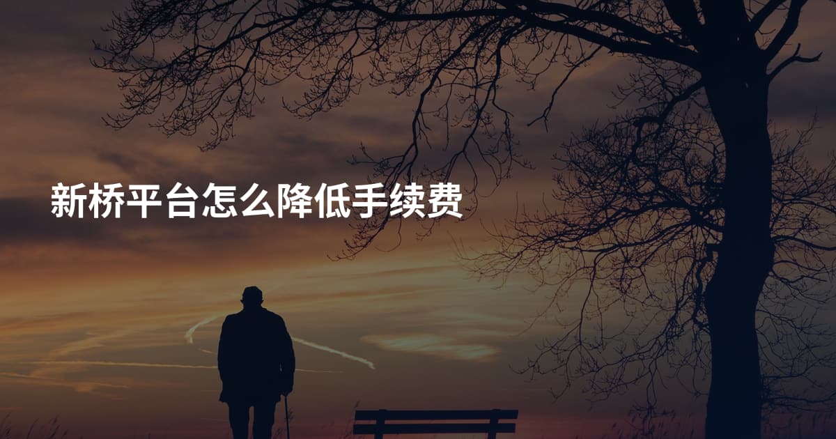 新桥平台怎么降低手续费