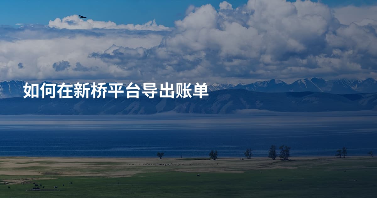 如何在新桥平台导出账单