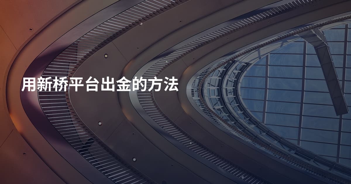 用新桥平台出金的方法