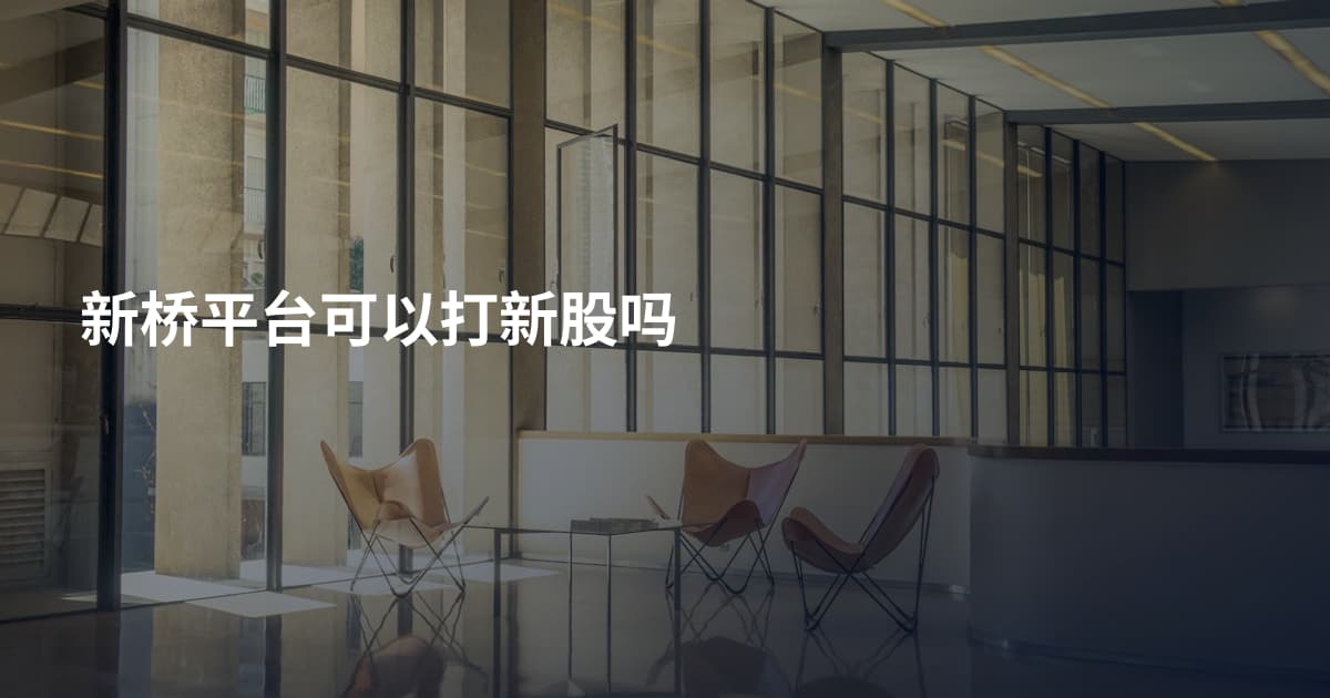 新桥平台可以打新股吗
