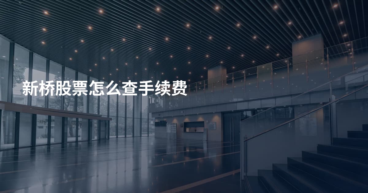 新桥股票怎么查手续费