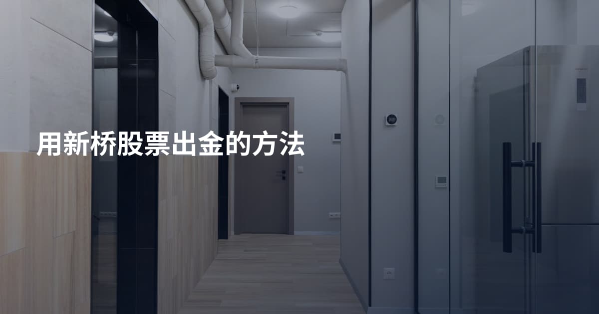 用新桥股票出金的方法