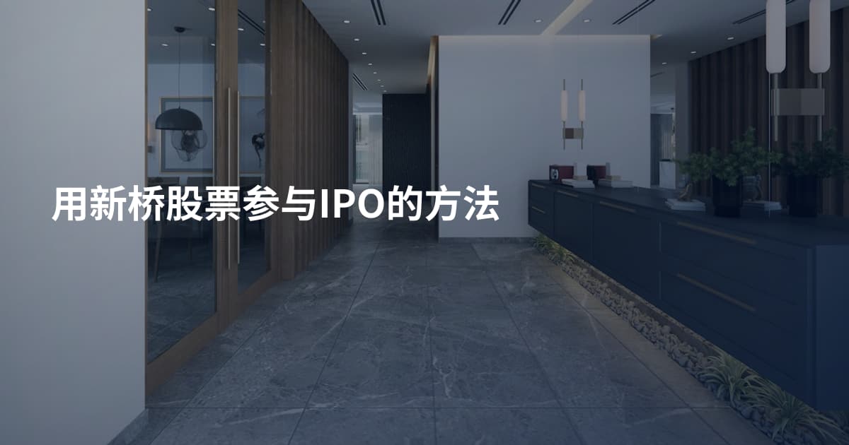 用新桥股票参与IPO的方法