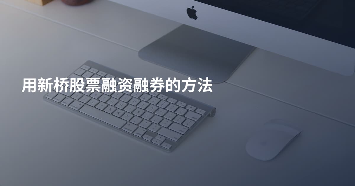 用新桥股票融资融券的方法