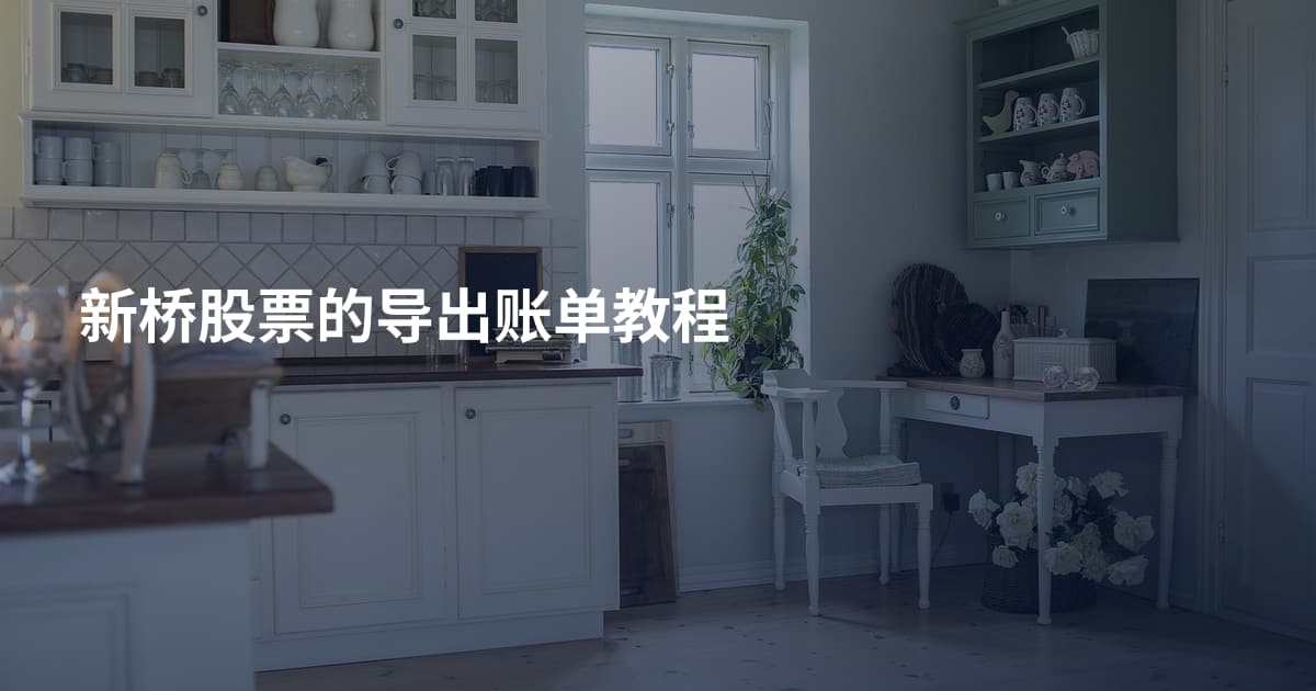 新桥股票的导出账单教程