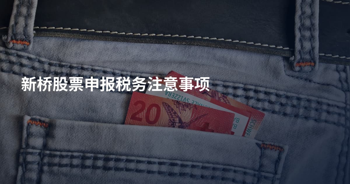 新桥股票申报税务注意事项