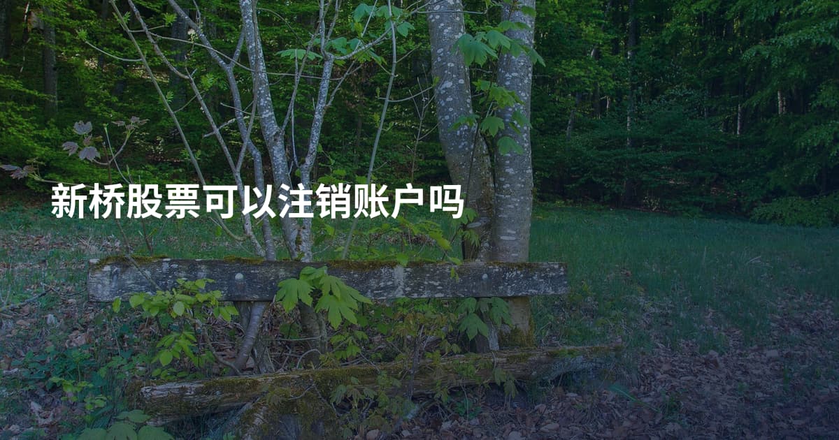新桥股票可以注销账户吗