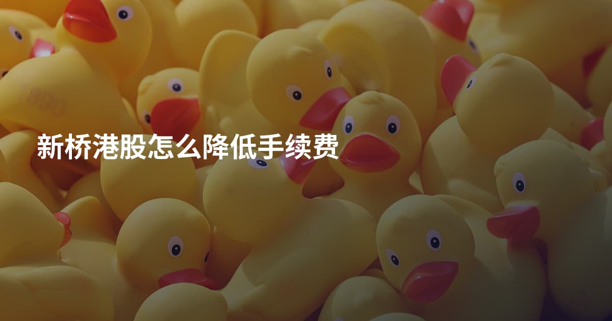 新桥港股怎么降低手续费