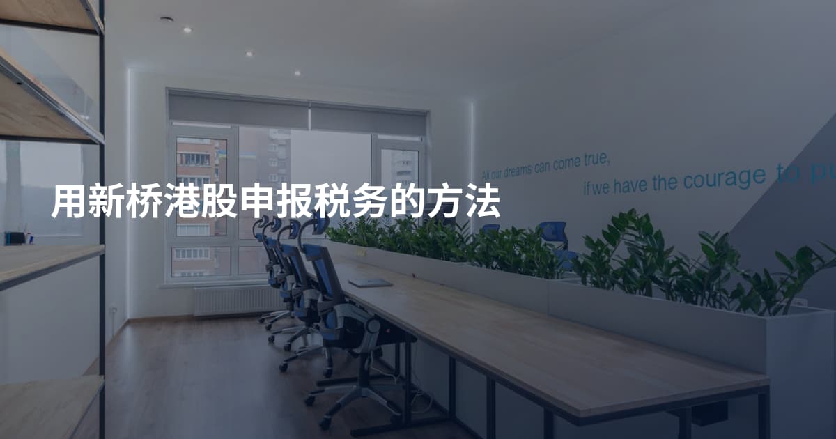 用新桥港股申报税务的方法