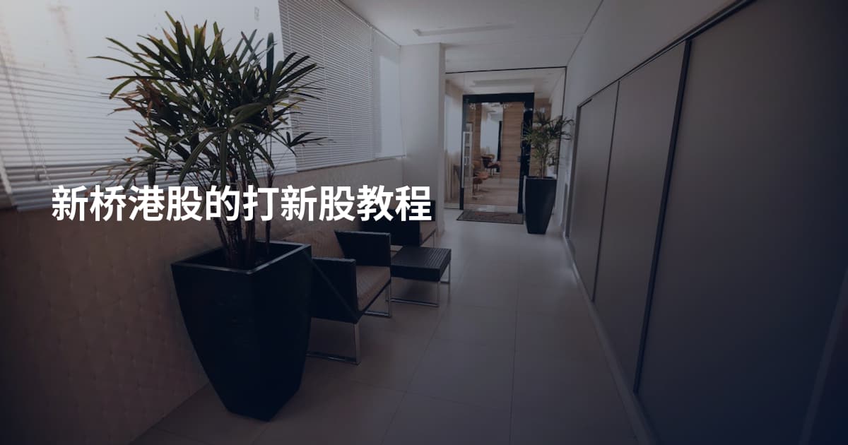 新桥港股的打新股教程