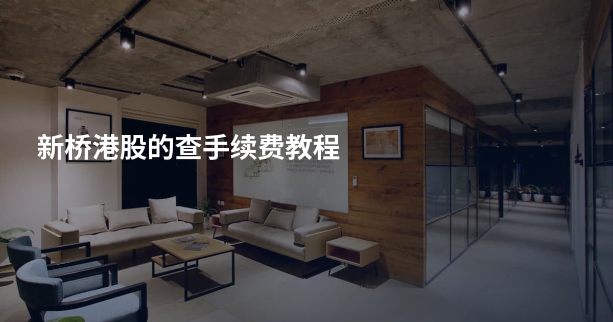 新桥港股的查手续费教程