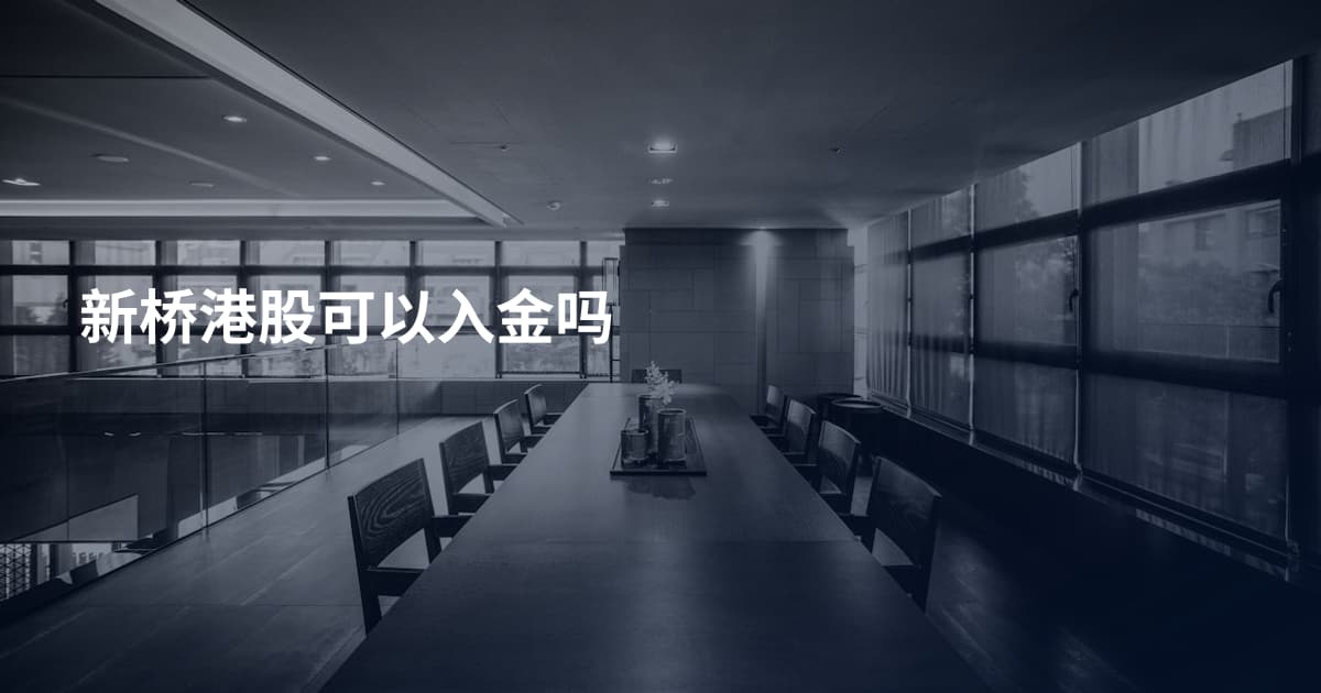 新桥港股可以入金吗