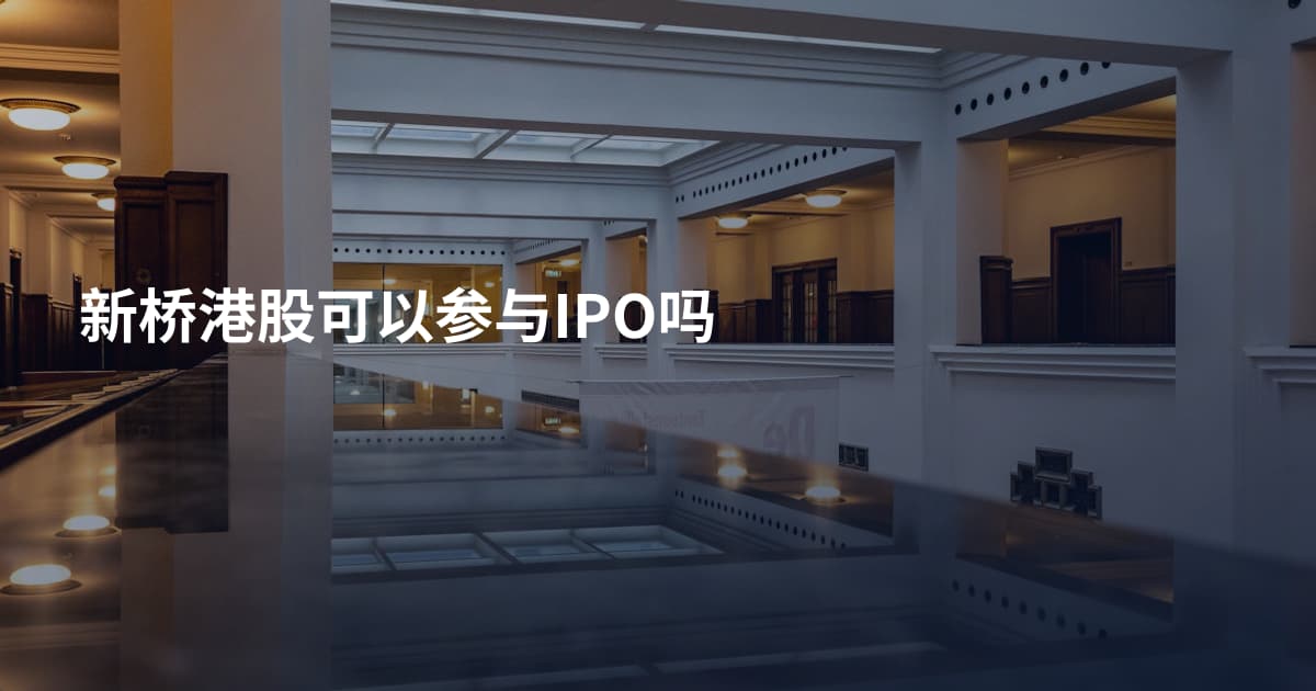 新桥港股可以参与IPO吗