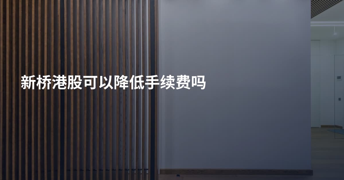 新桥港股可以降低手续费吗