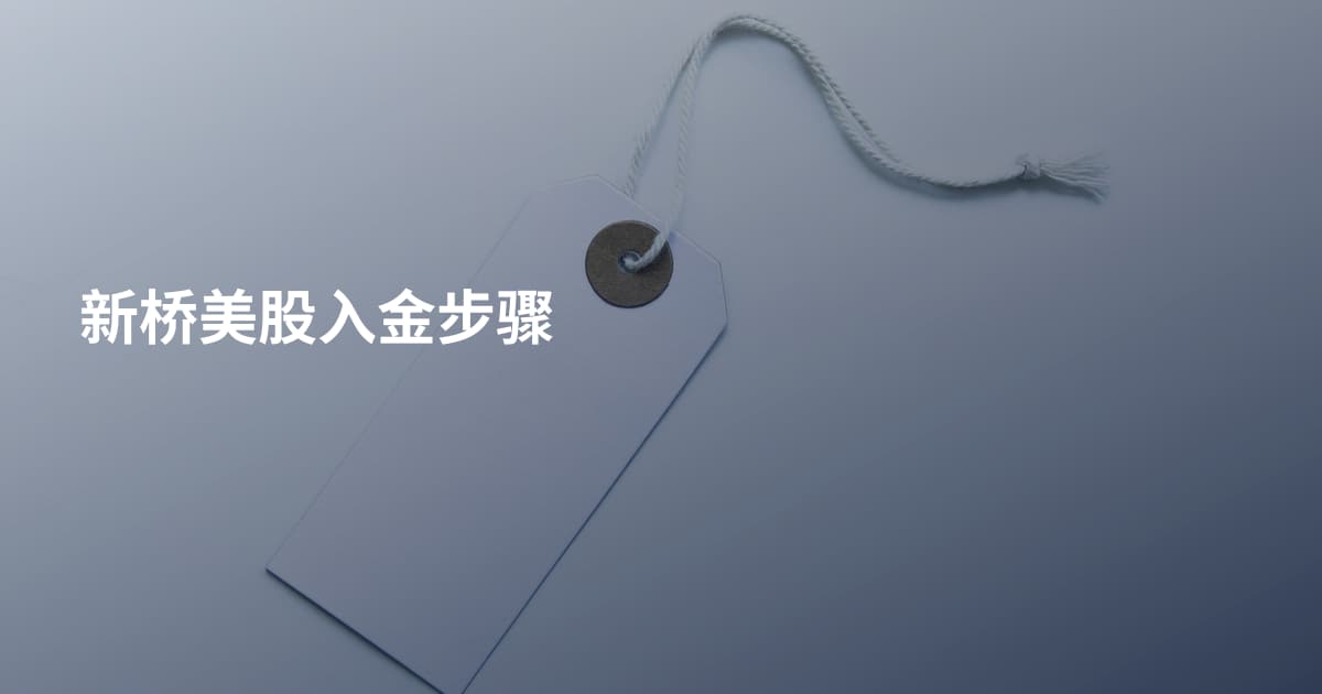 新桥美股入金步骤