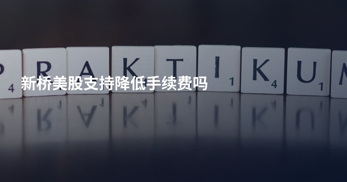新桥美股支持降低手续费吗