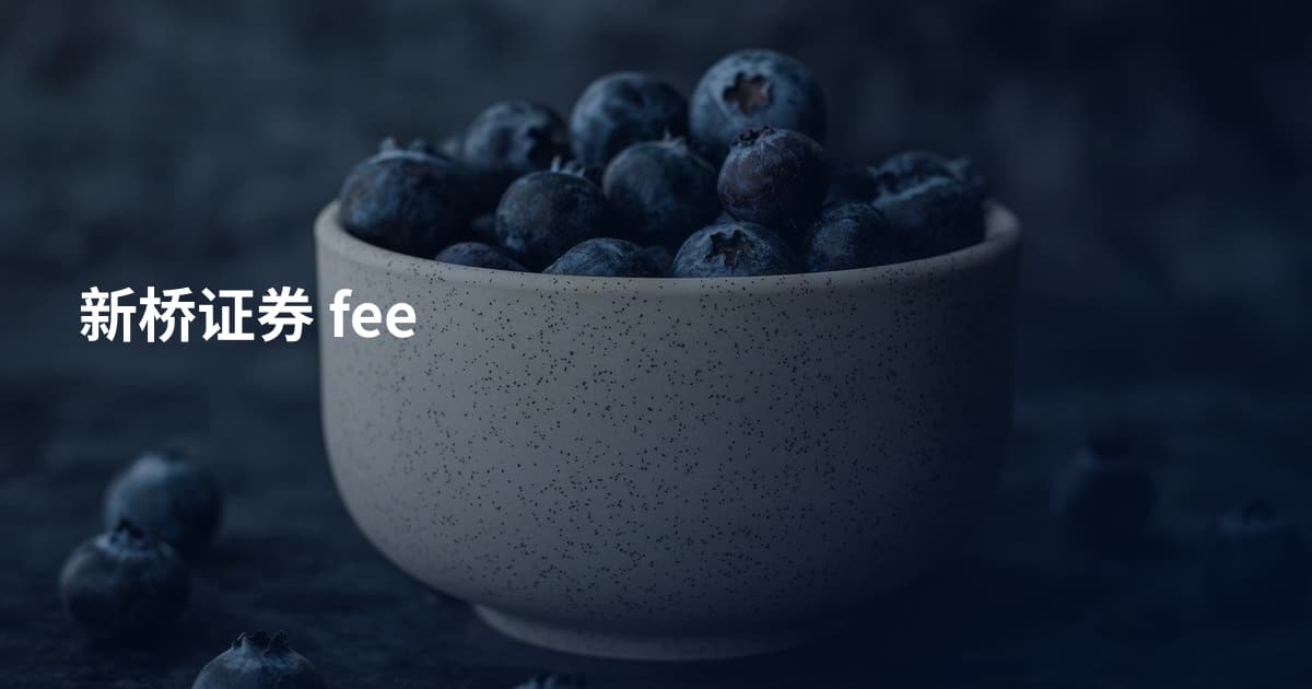 新桥证券 fee