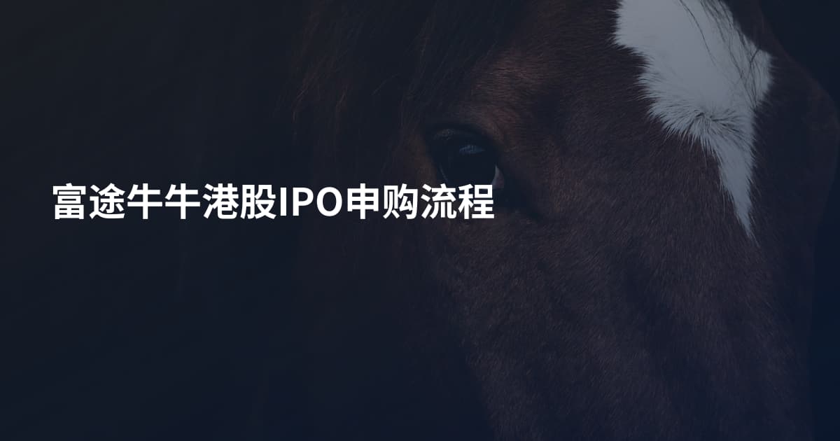 富途牛牛港股IPO申购流程
