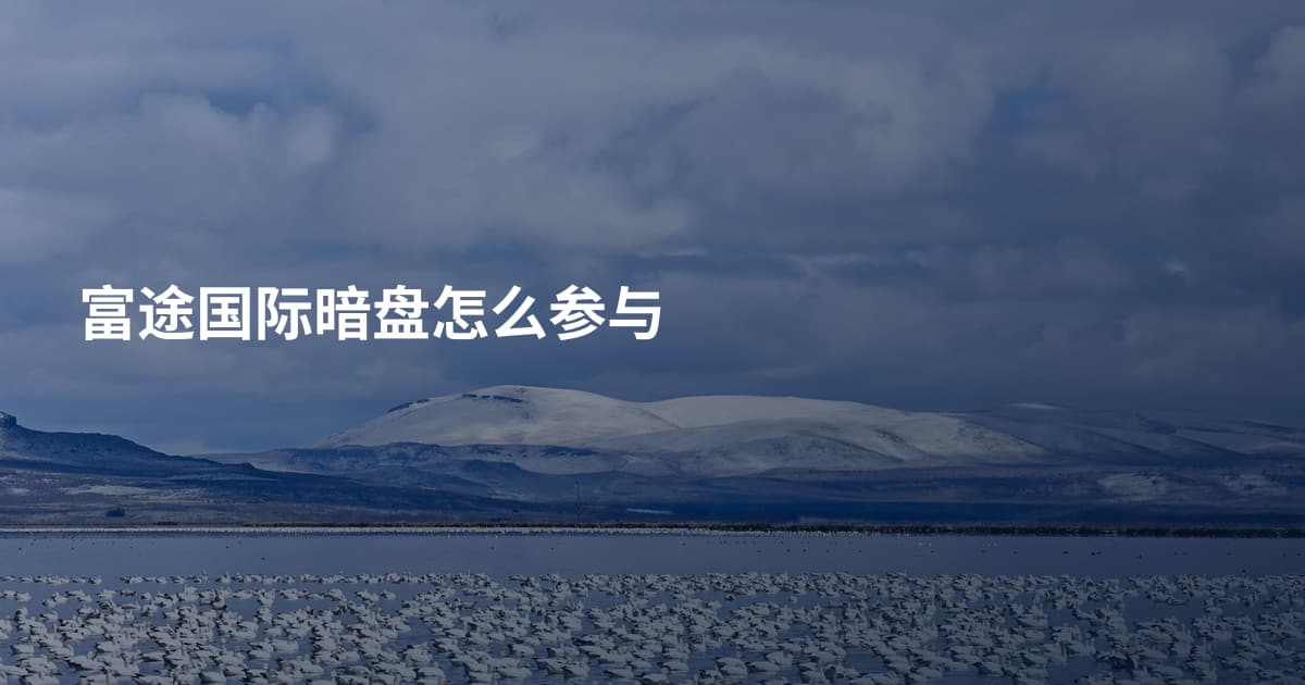 富途国际暗盘怎么参与