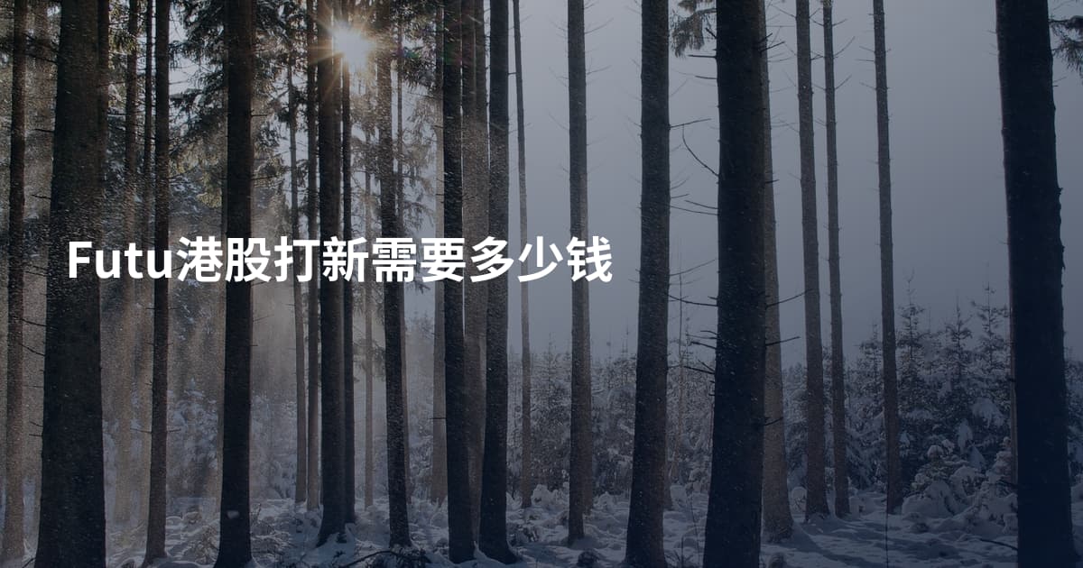 Futu港股打新需要多少钱