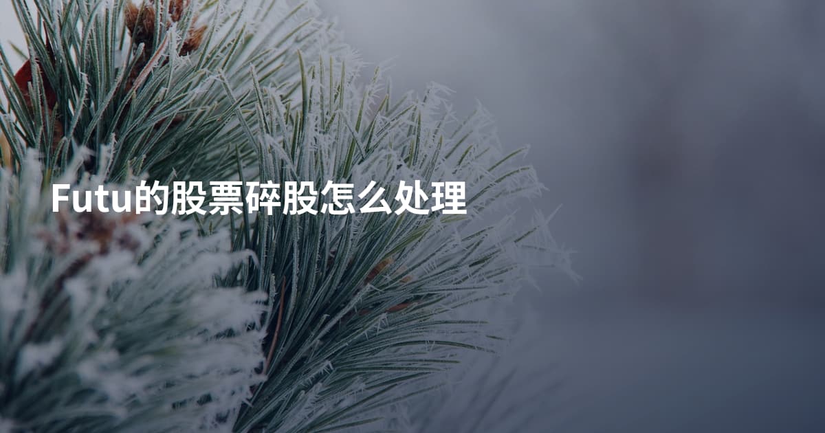 Futu的股票碎股怎么处理