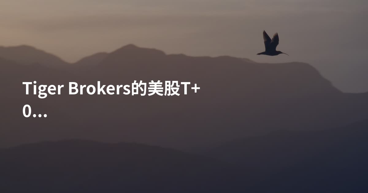 Tiger Brokers的美股T+0是什么