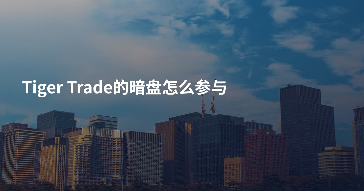 Tiger Trade的暗盘怎么参与