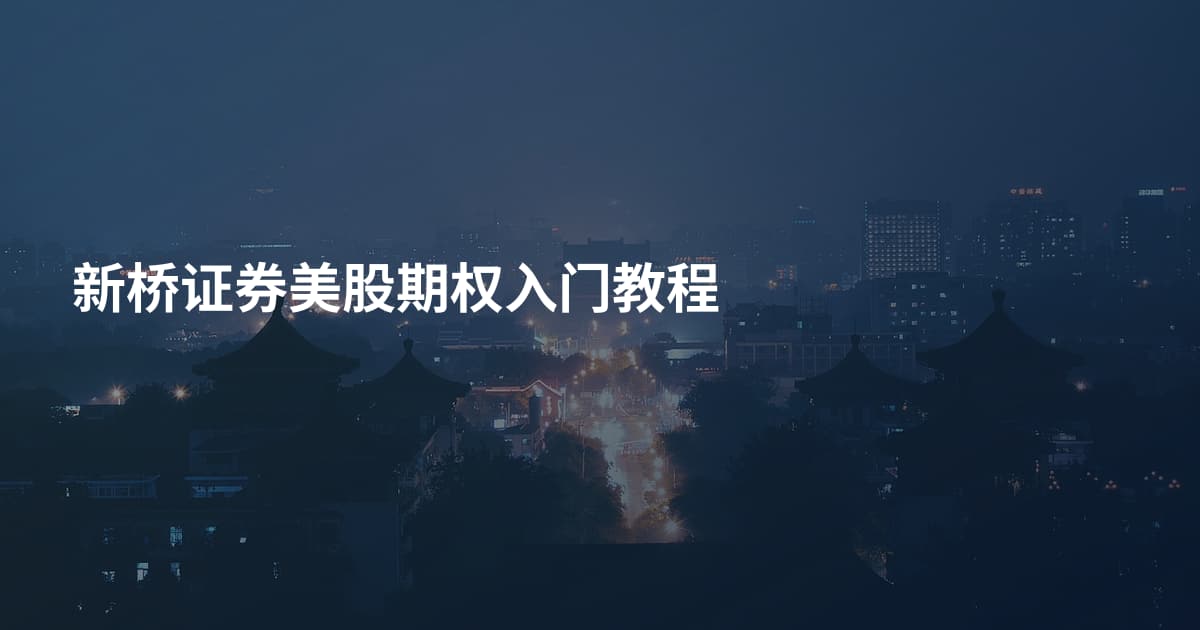 新桥证券美股期权入门教程