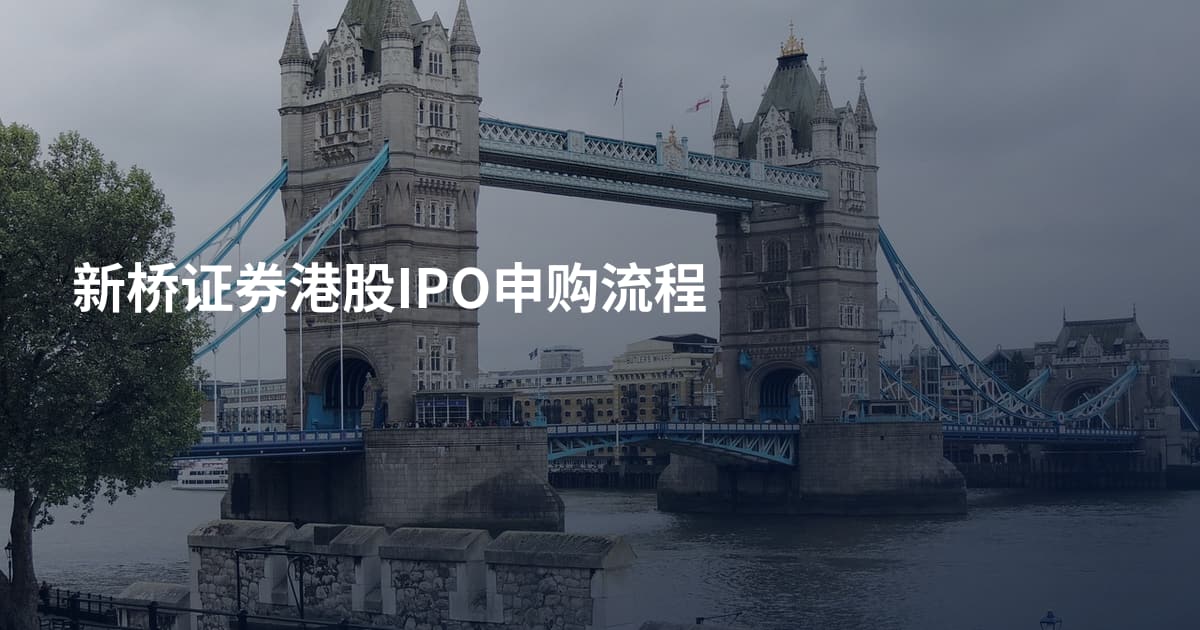 新桥证券港股IPO申购流程