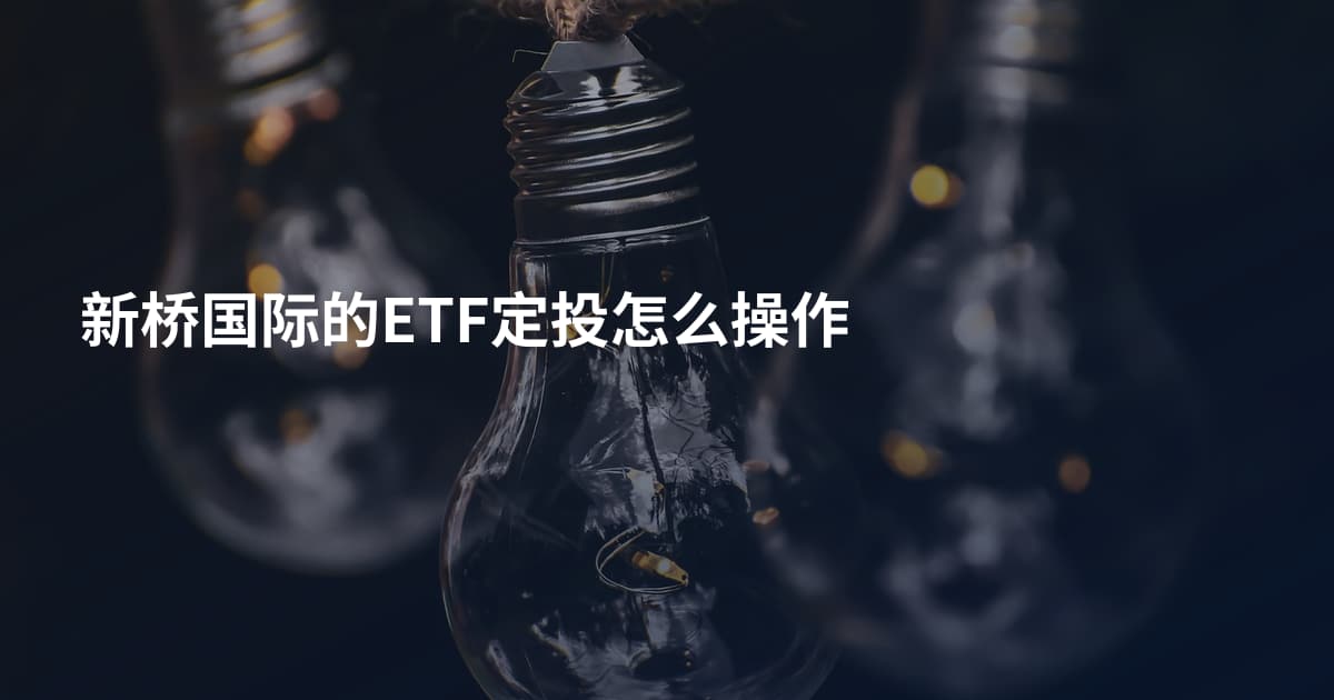 新桥国际的ETF定投怎么操作