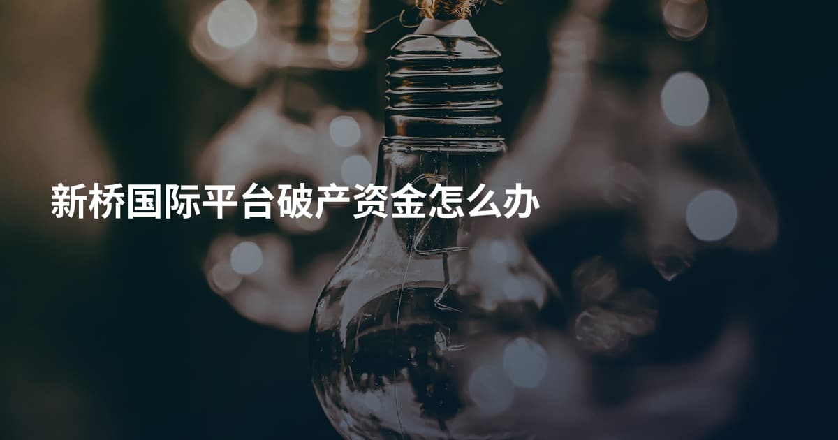 新桥国际平台破产资金怎么办
