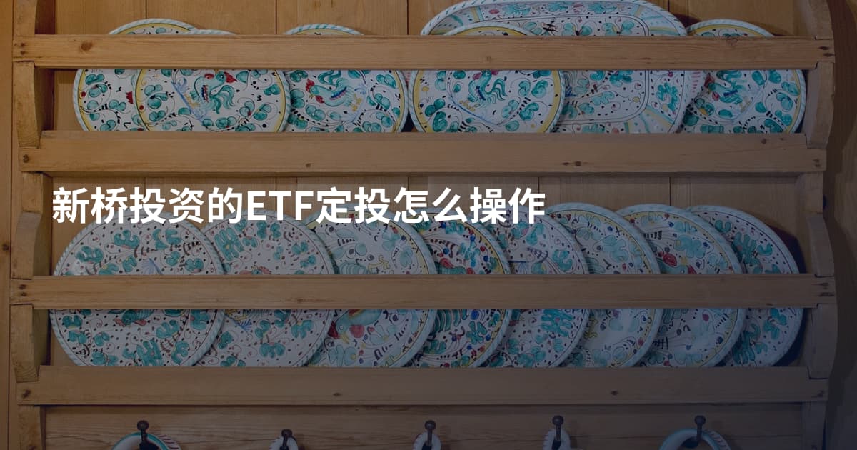 新桥投资的ETF定投怎么操作