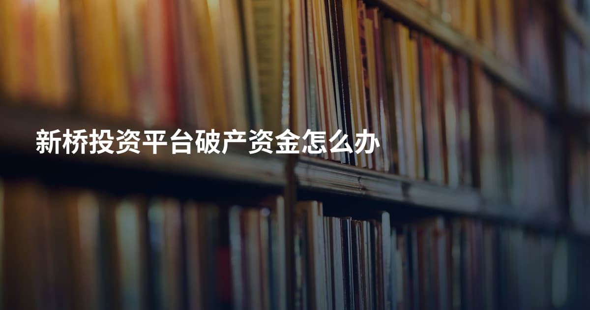 新桥投资平台破产资金怎么办