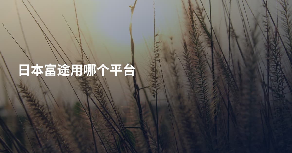 日本富途用哪个平台