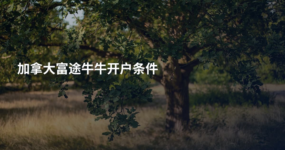 加拿大富途牛牛开户条件
