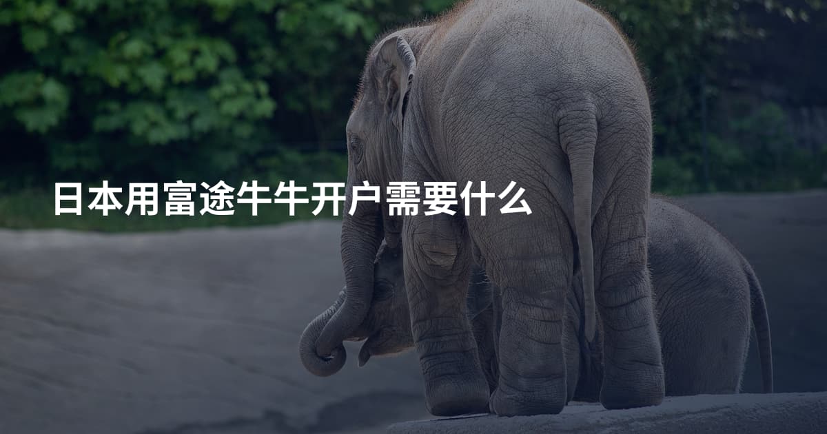 日本用富途牛牛开户需要什么