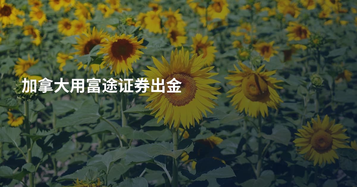 加拿大用富途证券出金