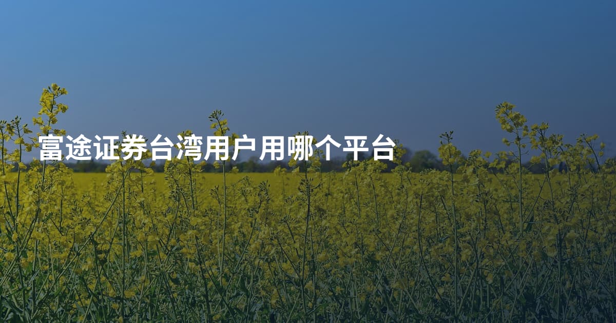 富途证券台湾用户用哪个平台