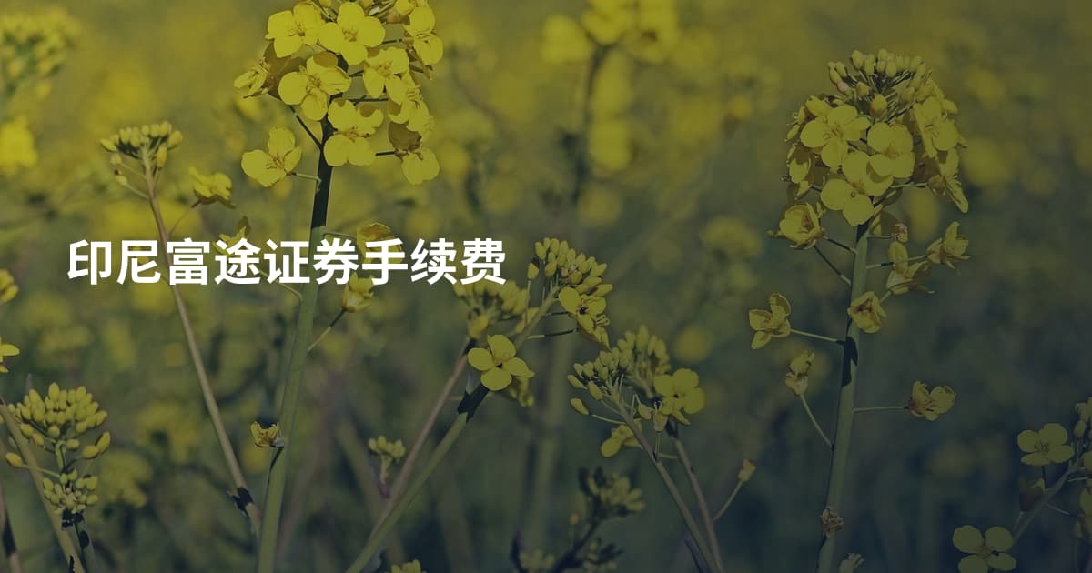 印尼富途证券手续费