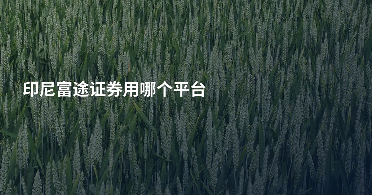 印尼富途证券用哪个平台
