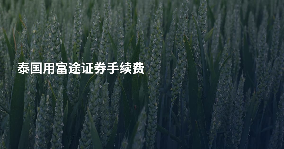 泰国用富途证券手续费