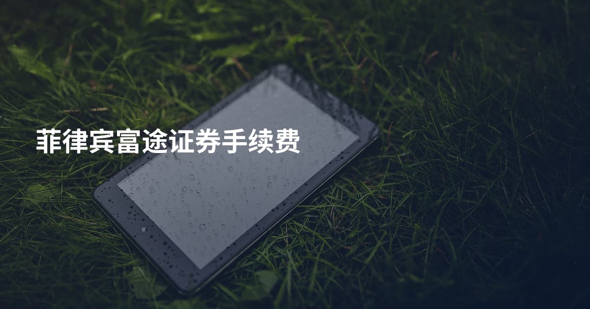 菲律宾富途证券手续费